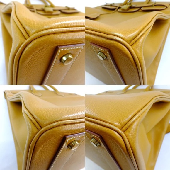 Authentic HERMES HAC Haut a Courroies Birkin natural gold brown travel tote - Picture 4 of 11
